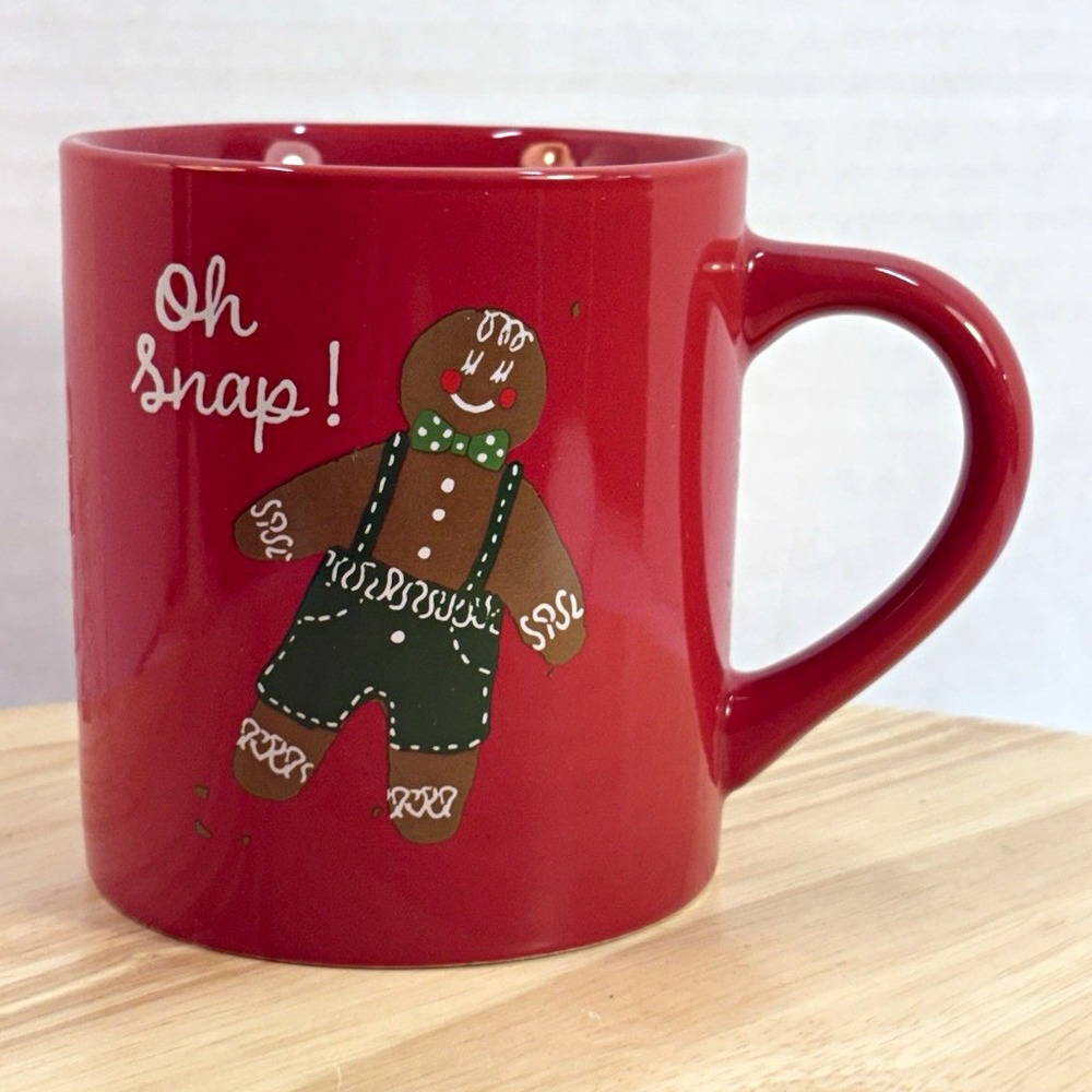 Threshold Oh Snap Gingerbread Man Christmas Red Stoneware Mug 16oz Holiday